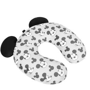 Grey Disney Mickey Mouse Faces and Icons Portable Travel Neck Pillow